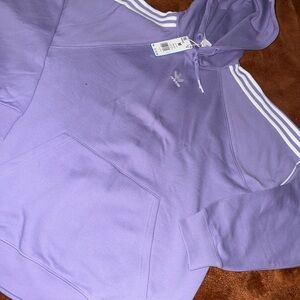 Adidas Lavender Hoodie with White Accents